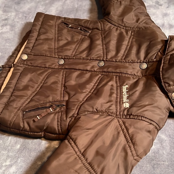 🥳 Host Pick 🥳 - Timberland Kids Parks Snap Front Removable Hood Jacket size 12M - Picture 8 of 16